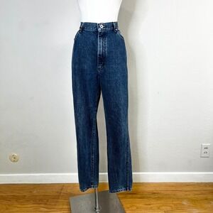 Vintage Lee High Waisted Straight Leg Dark Wash Denim Jeans USA ILGWU Women's 18